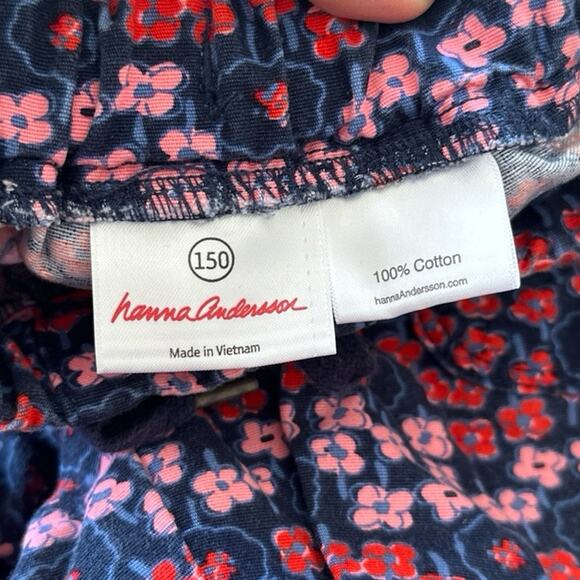 Hanna Andersson Floral Pants Pockets 100% Cotton Drawstring Waist Size 150cm 12Y - Picture 4 of 5